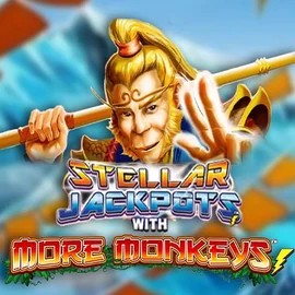 Stellar Jackpots with More Monkeys slot logo by Lightning Box Game at Goldex Casino