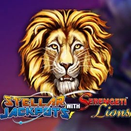 Stellar Jackpots with Serengeti Lions slot icon by Lightning Box Game, available at Goldex Casino